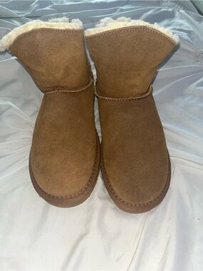 Bear PawTan Suede Faux Fur-Lined Ankle Boots